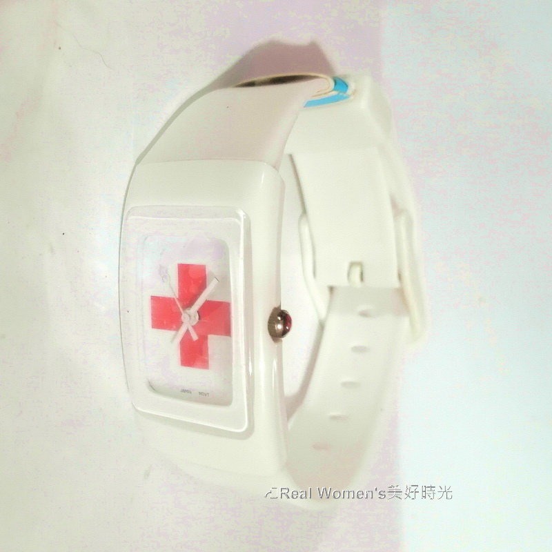 超薄 十字架錶 類SWATCH款風格造型 白底紅十字 防水抗臭耐汗 矽膠錶帶 男錶 女錶 運動錶-規格圖10