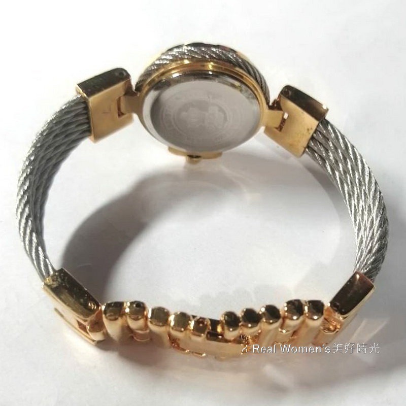 OMXUS 名媛淑女錶(夏利豪款型羅馬鋼索鍊帶) 金銀相間 銀刻 數字 多款可選 時尚百搭 女錶-細節圖9