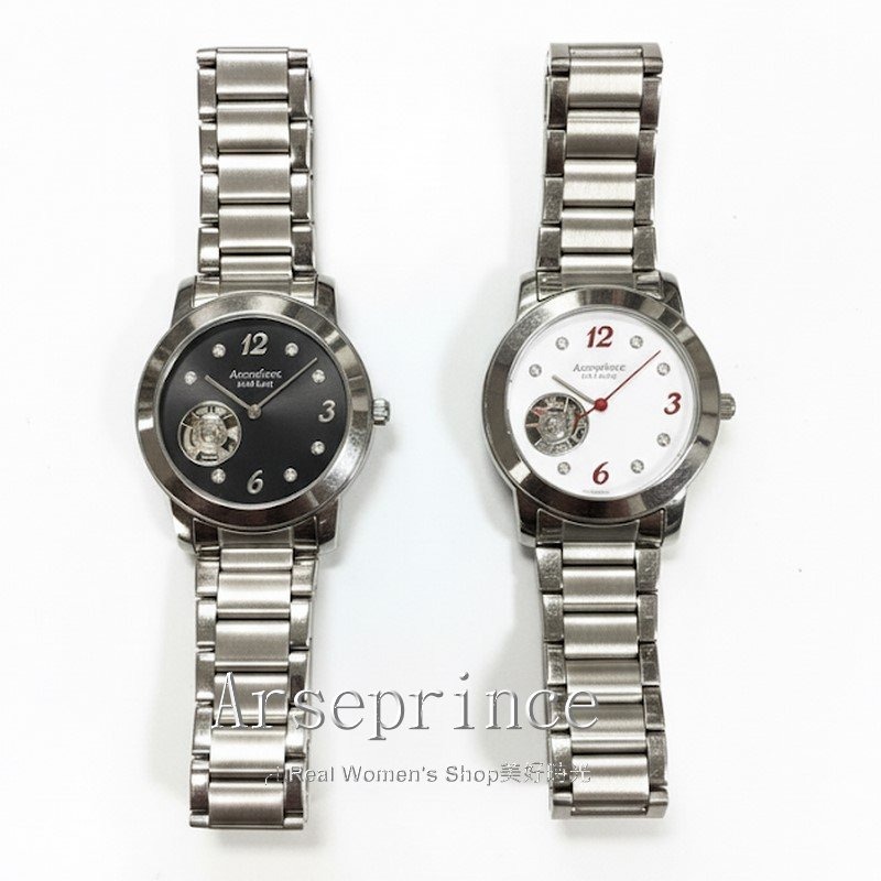 Arseprince 亞瑟王子 黑騎士機械鏤空面盤  藍寶石水晶鏡面  不鏽鋼帶 中性錶 男錶.女錶皆適用-細節圖3