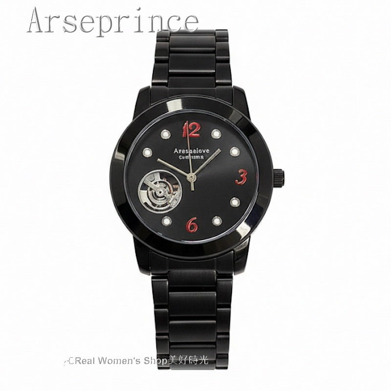 Arseprince 亞瑟王子 黑騎士機械鏤空面盤  藍寶石水晶鏡面  不鏽鋼帶 中性錶 男錶.女錶皆適用-細節圖5