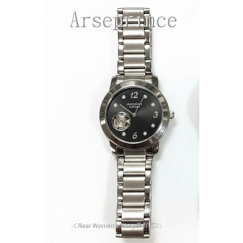 Arseprince 亞瑟王子 黑騎士機械鏤空面盤  藍寶石水晶鏡面  不鏽鋼帶 中性錶 男錶.女錶皆適用-細節圖9