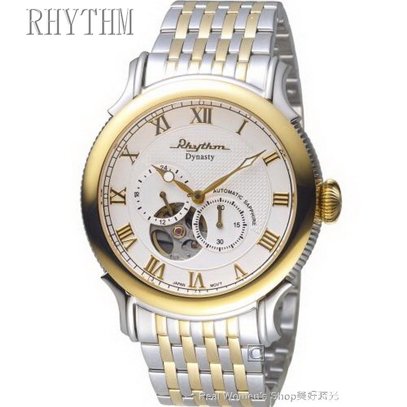 日本精品 RHYTHM 麗聲 日式美學 自動上鍊 機械錶 藍寶石水晶鏡面 商務休閒多用途 時尚穿搭 型男錶-細節圖5