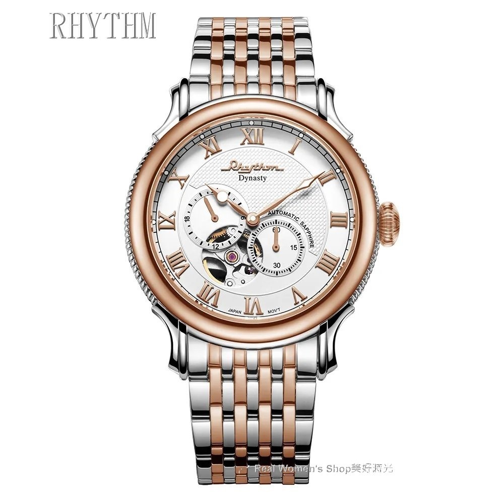 日本精品 RHYTHM 麗聲 日式美學 自動上鍊 機械錶 藍寶石水晶鏡面 商務休閒多用途 時尚穿搭 型男錶-規格圖11