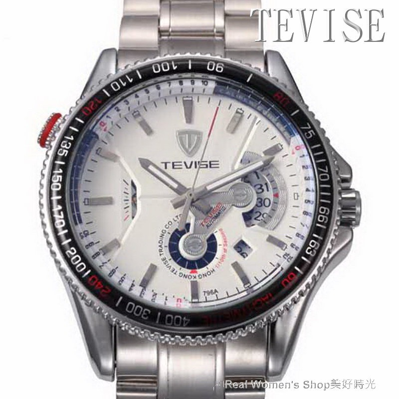 瑞士工藝 TEVISE 型男魅力  日期顯示 商務休閒時尚穿搭 多功能自動上鍊 機械錶-細節圖2