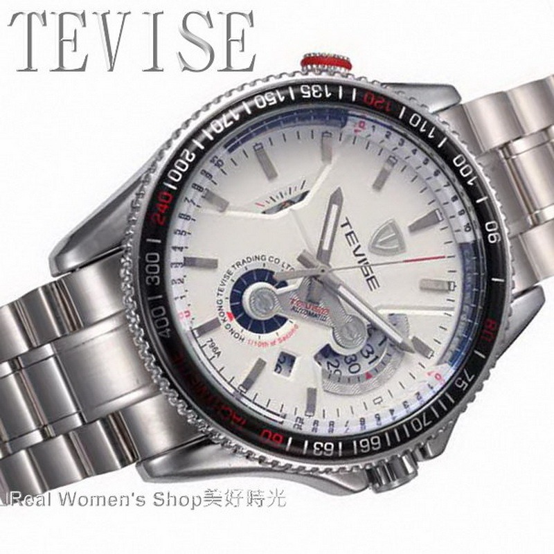 瑞士工藝 TEVISE 型男魅力  日期顯示 商務休閒時尚穿搭 多功能自動上鍊 機械錶-細節圖5