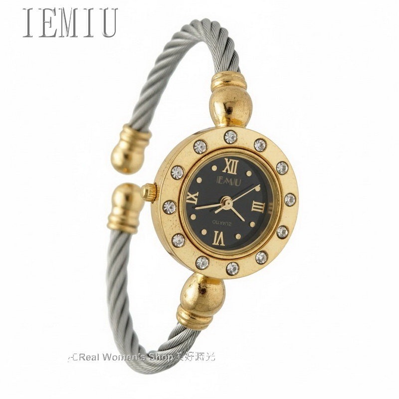 IEMIU 時尚經典優雅 手環錶 羅馬鋼索可調節式手環錶帶 經典日常百搭 淑女錶-細節圖2