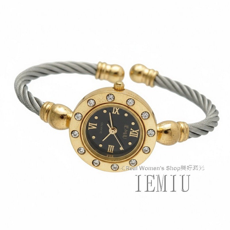 IEMIU 時尚經典優雅 手環錶 羅馬鋼索可調節式手環錶帶 經典日常百搭 淑女錶-細節圖3