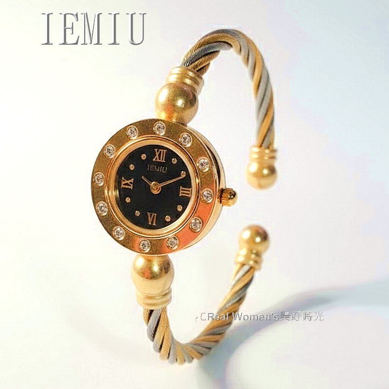 IEMIU 時尚經典優雅 手環錶 羅馬鋼索可調節式手環錶帶 經典日常百搭 淑女錶-細節圖7