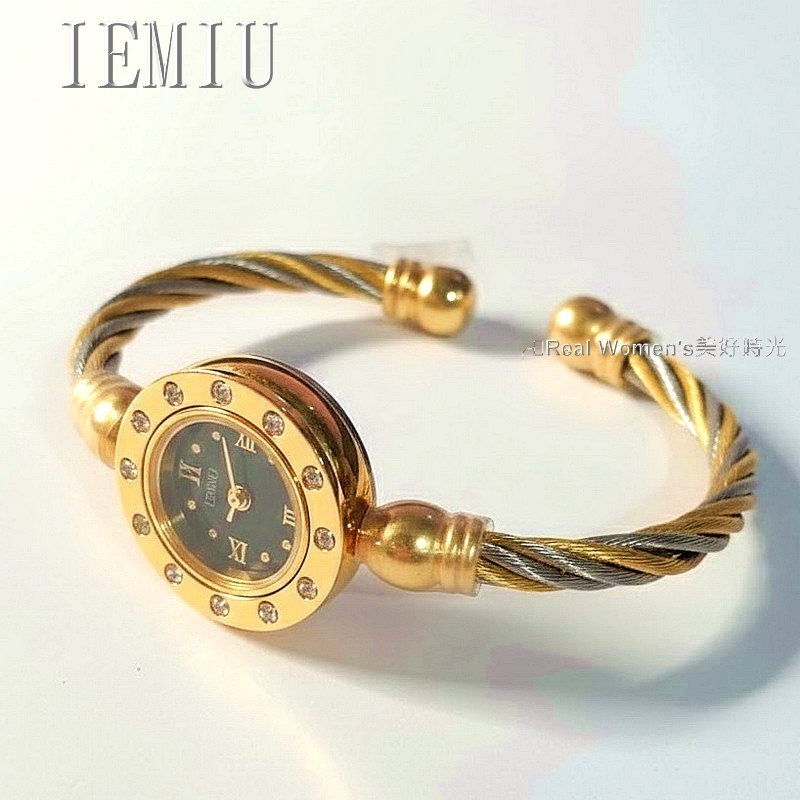 IEMIU 時尚經典優雅 手環錶 羅馬鋼索可調節式手環錶帶 經典日常百搭 淑女錶-規格圖11