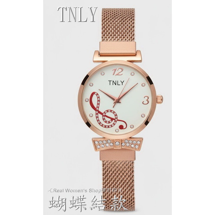 TNLY 義式風情浪漫音符錶  晶鑽鑲嵌 網狀編織手錶鍊帶 時尚名媛 淑女錶-規格圖9