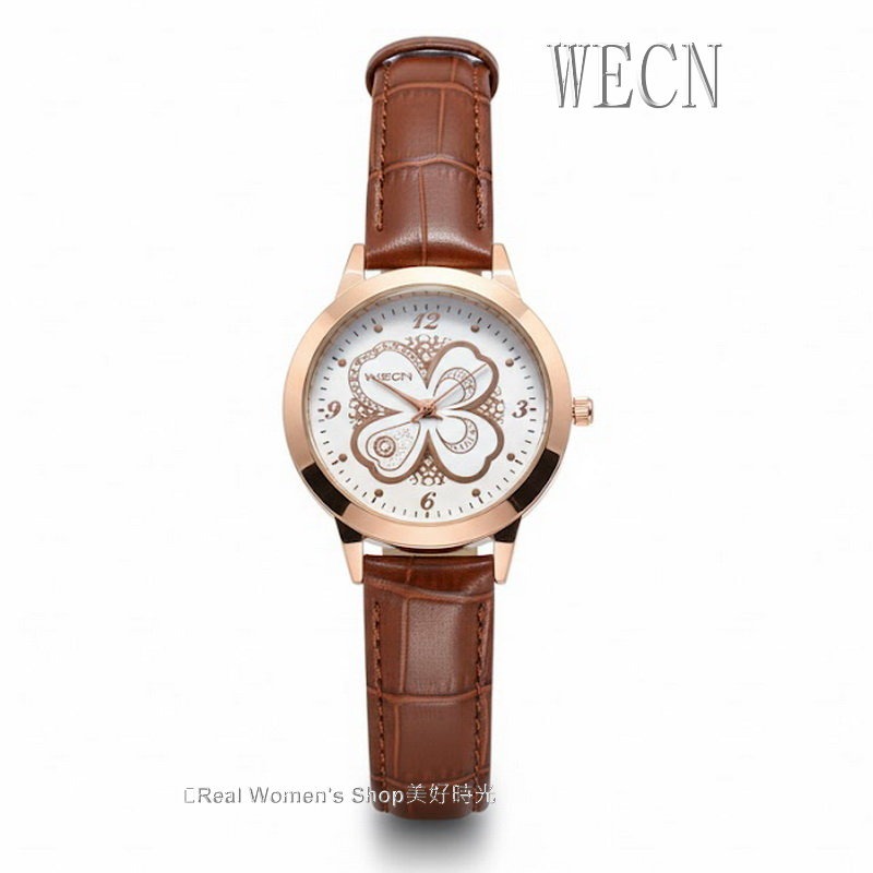WECN 夢幻四葉草-希望、信心、愛情和幸運 玫瑰金框 時尚名媛 淑女錶(多色可選-細節圖3