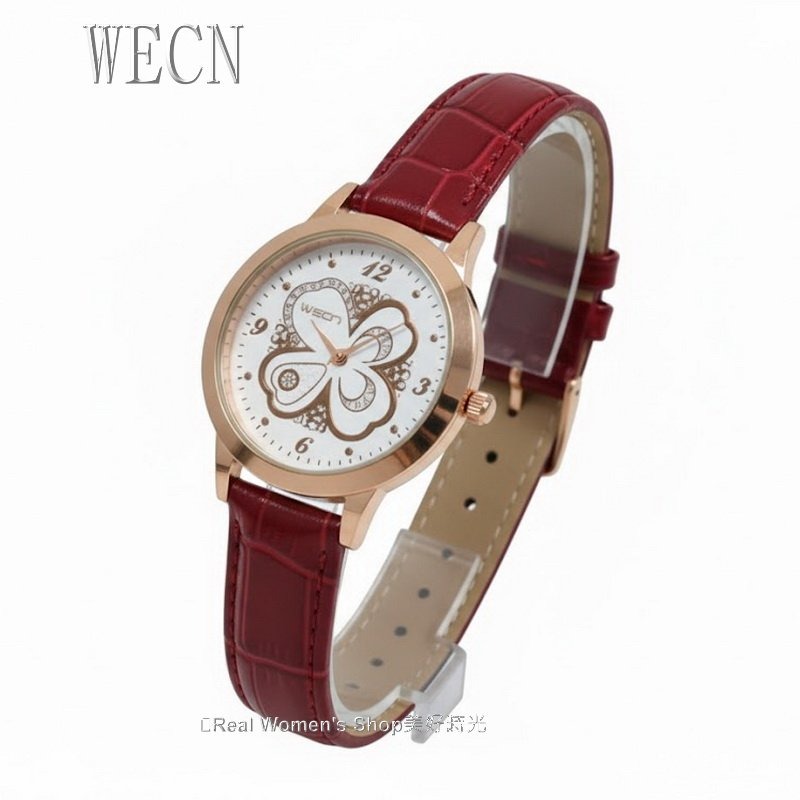 WECN 夢幻四葉草-希望、信心、愛情和幸運 玫瑰金框 時尚名媛 淑女錶(多色可選-細節圖7