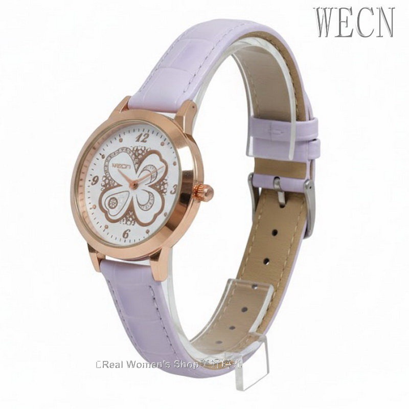 WECN 夢幻四葉草-希望、信心、愛情和幸運 玫瑰金框 時尚名媛 淑女錶(多色可選-細節圖9