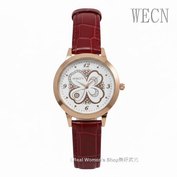 WECN 夢幻四葉草-希望、信心、愛情和幸運 玫瑰金框 時尚名媛 淑女錶(多色可選-細節圖10