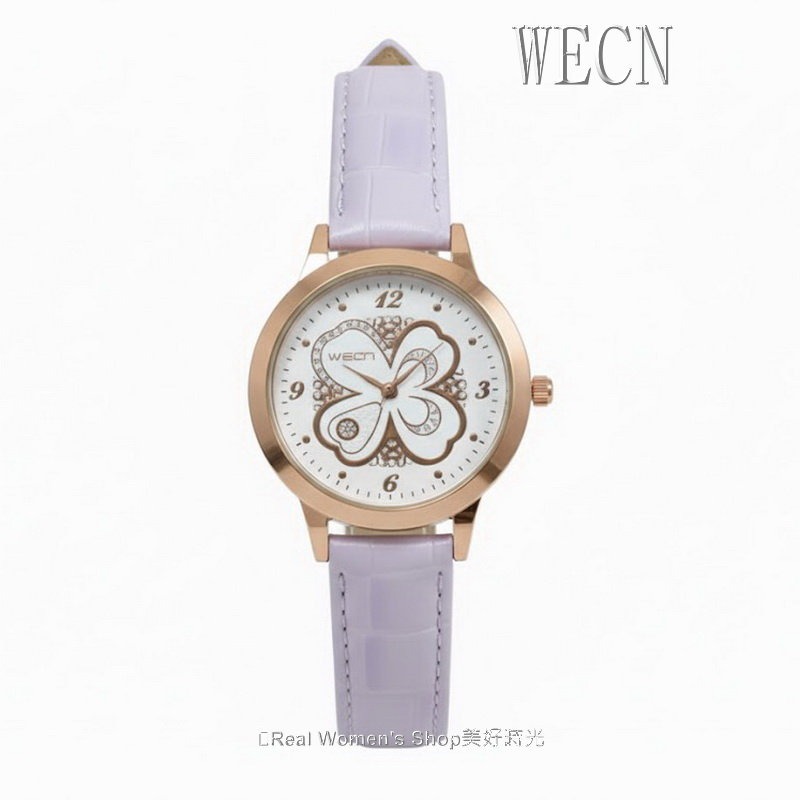 WECN 夢幻四葉草-希望、信心、愛情和幸運 玫瑰金框 時尚名媛 淑女錶(多色可選-規格圖11