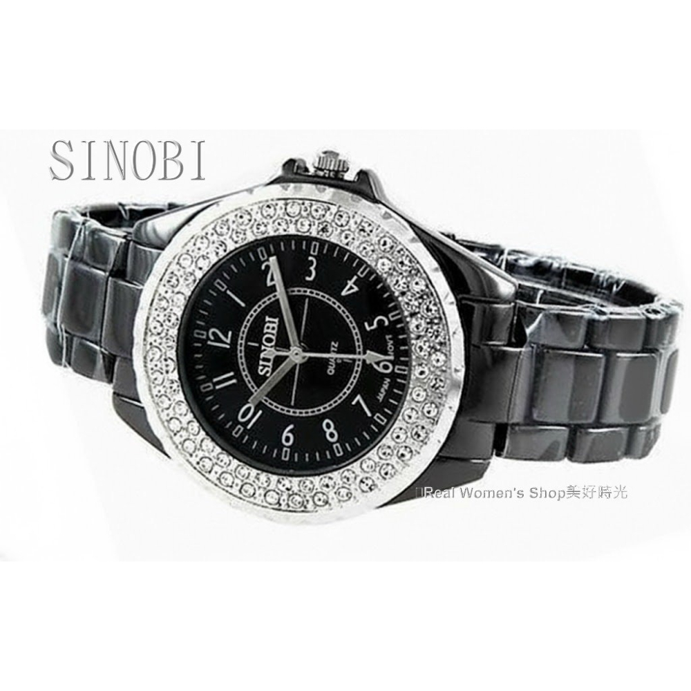 SINOBI 情人鑚對錶類香奈爾J12款 陶瓷錶 男錶 女錶 對錶(單隻)-細節圖2