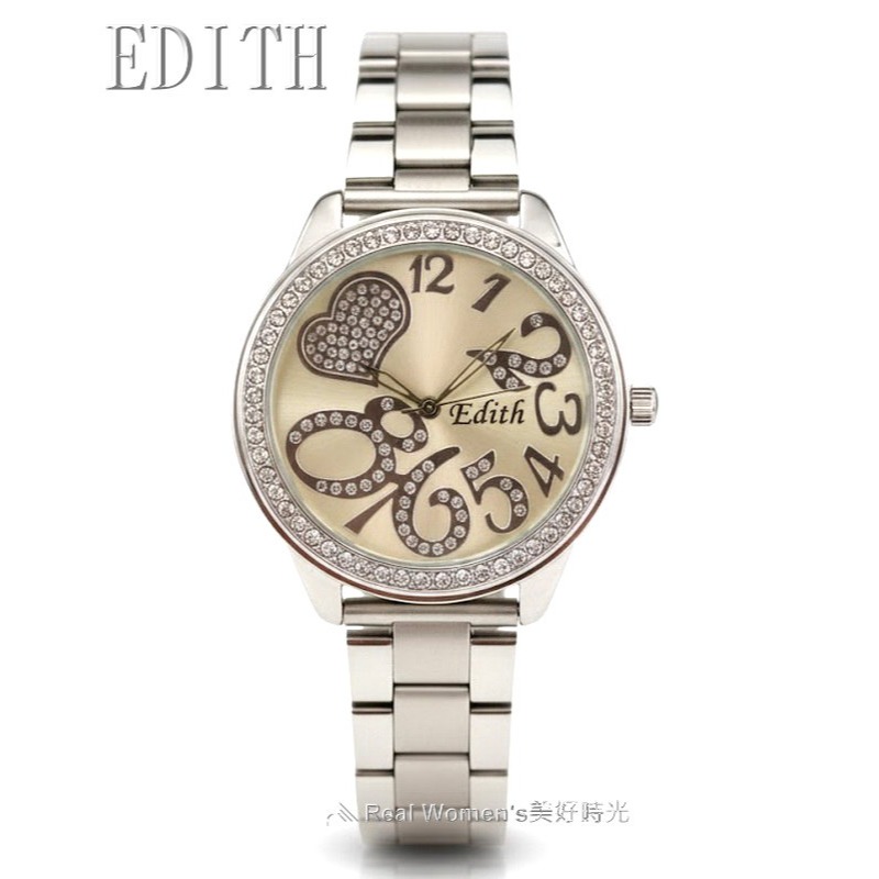 EDITH 甜心戀語晶鑽錶｜氣質甜美閃耀系女錶 輕奢鑽圈 不鏽鋼帶 網美爆款 好搭耐看 送禮自用兩相宜-細節圖4