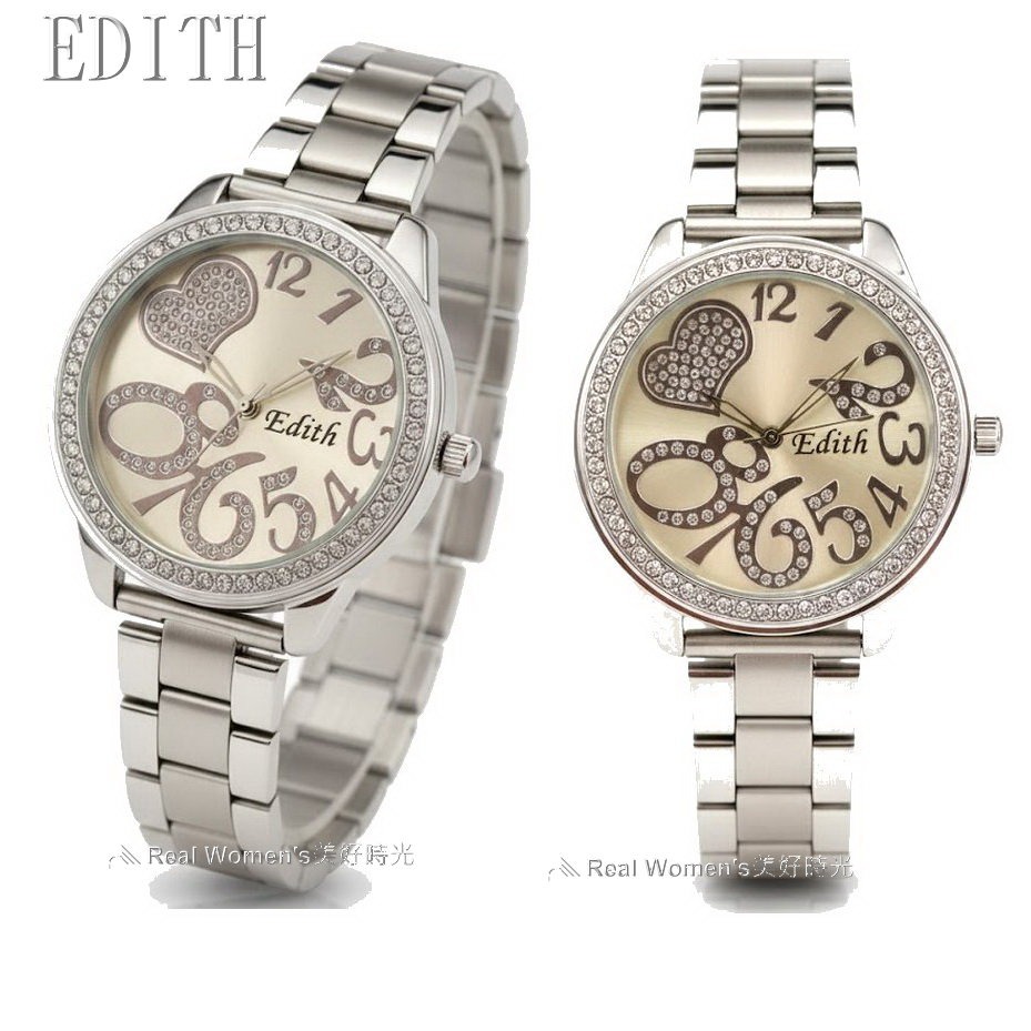 EDITH 甜心戀語晶鑽錶｜氣質甜美閃耀系女錶 輕奢鑽圈 不鏽鋼帶 網美爆款 好搭耐看 送禮自用兩相宜-細節圖7