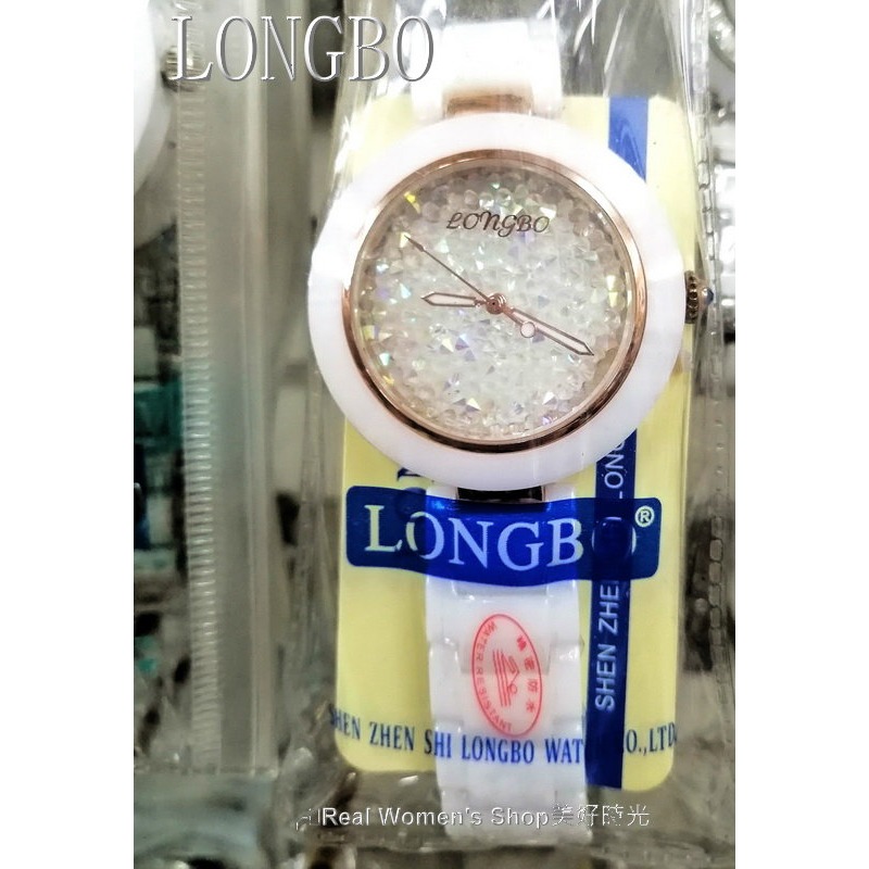 LONGBO 雪鑽星語 陶瓷錶 晶光閃耀 純白高級陶瓷錶帶 X 立體滿天星砂晶鑽面 名模淑媛 女錶-細節圖10