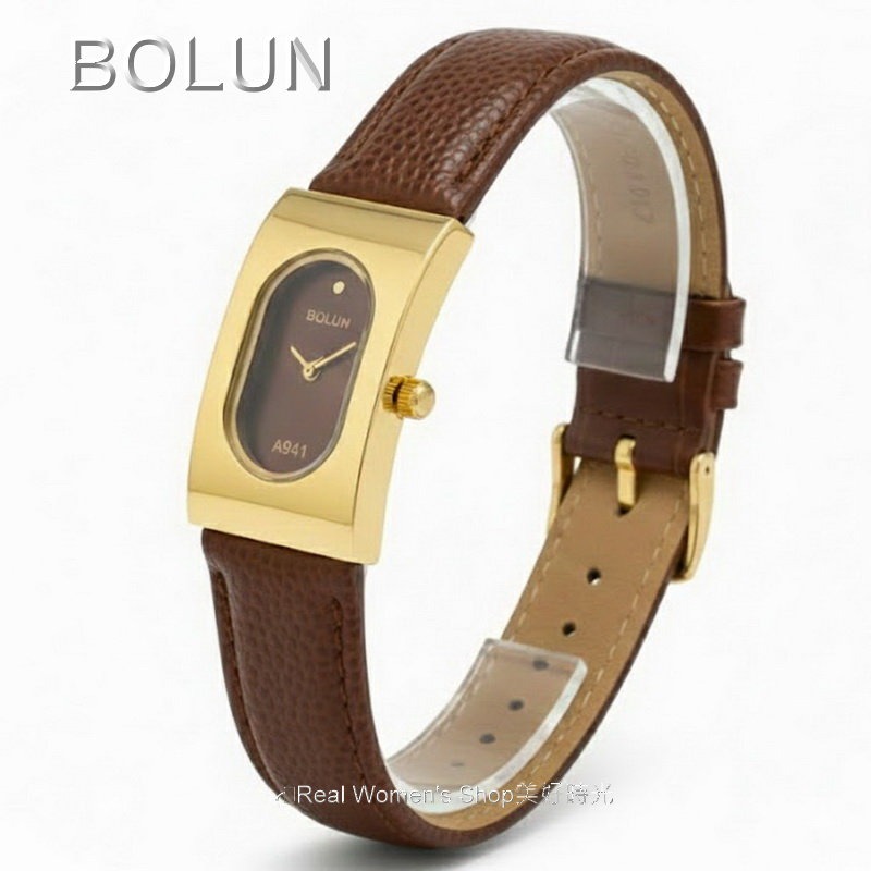 人氣爆款！BOLUN 金邊雅致麗人錶 長方形高雅簡約面盤 氣質爆棚超百搭款 全色可選 名媛淑女錶-細節圖9