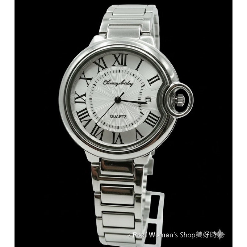 靜謐銀光.香榭羅馬時尚腕錶 日曆錶 穿搭神助攻 經典簡約 高雅耐看 不鏽鋼帶 防刮耐磨鏡面 水波紋面盤 時尚女-細節圖5