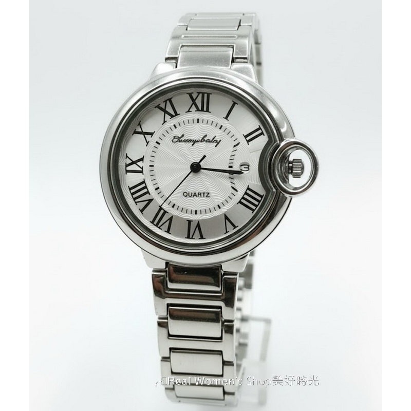 靜謐銀光.香榭羅馬時尚腕錶 日曆錶 穿搭神助攻 經典簡約 高雅耐看 不鏽鋼帶 防刮耐磨鏡面 水波紋面盤 時尚女-細節圖7