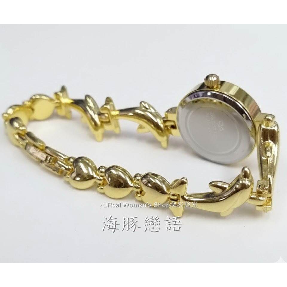 【🐬海豚戀語】人魚姬.海豚鍊帶錶 超仙氣!精緻金/玫瑰金 女錶 時尚海豚手鏈設計 氣質優雅時尚錶-細節圖7