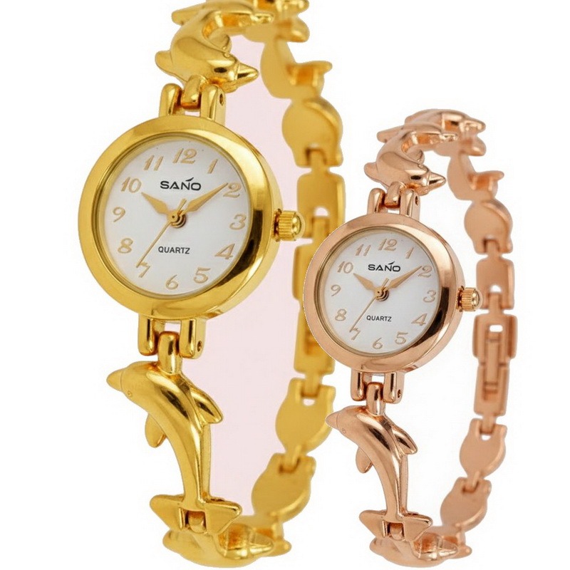 【🐬海豚戀語】人魚姬.海豚鍊帶錶 超仙氣!精緻金/玫瑰金 女錶 時尚海豚手鏈設計 氣質優雅時尚錶-細節圖8