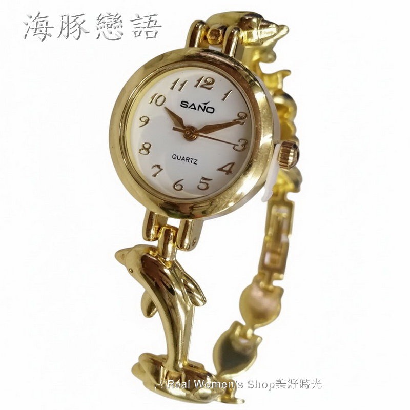 【🐬海豚戀語】人魚姬.海豚鍊帶錶 超仙氣!精緻金/玫瑰金 女錶 時尚海豚手鏈設計 氣質優雅時尚錶-細節圖10
