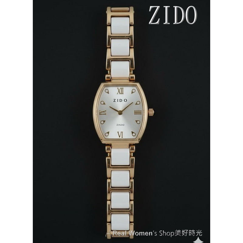 ZIDO 酒桶型女錶｜玫瑰金邊 黑&白陶瓷錶帶・優雅名媛款・顯白細腕 時尚百搭 氣質淑女錶-細節圖9