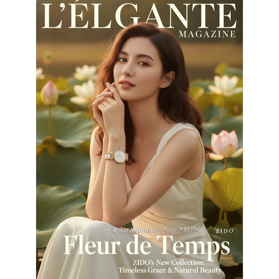 ZIDO 花卉浮雕 陶瓷錶 玫瑰金邊 晶鑽錶圈 黑白雙色 立體花盤 氣質名媛 淑女錶 打造不凡氣場-細節圖2