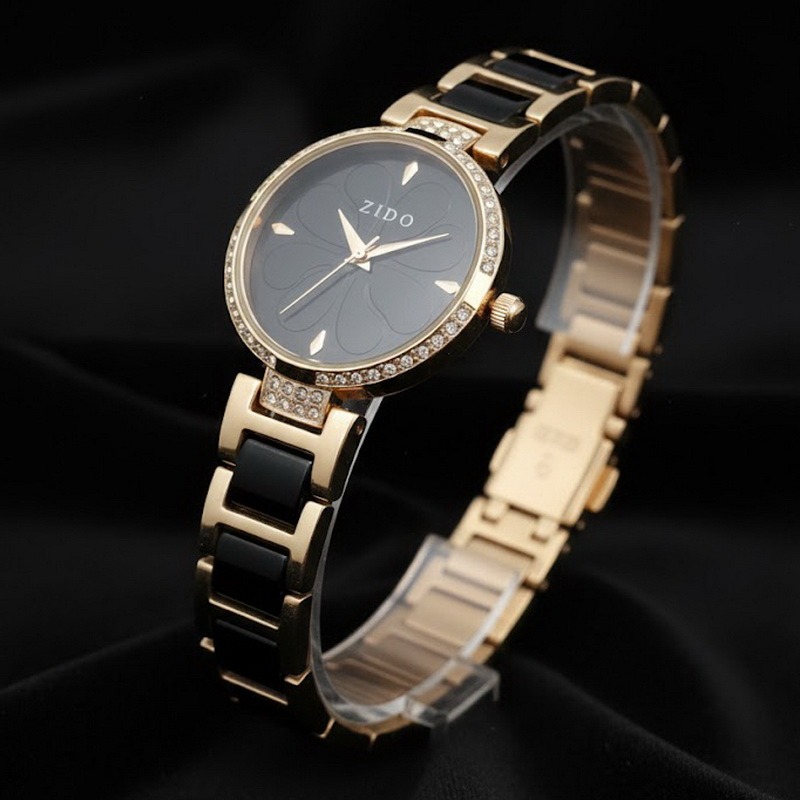 ZIDO 花卉浮雕 陶瓷錶 玫瑰金邊 晶鑽錶圈 黑白雙色 立體花盤 氣質名媛 淑女錶 打造不凡氣場-細節圖11