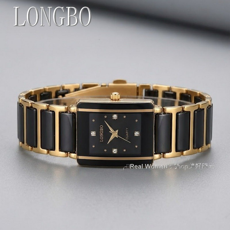 LONGBO 黑曜金邊 陶瓷錶 百搭耐看 經典不退流行 時尚名媛 女錶-規格圖10