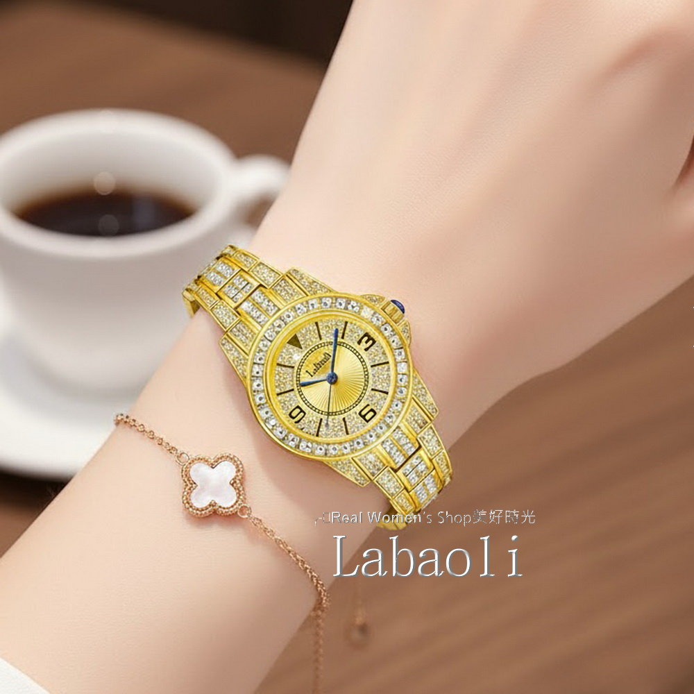 奧地利精品 Labaoli 娜寶麗 晶鑽閃耀名媛女錶 舉手投足都顯貴 時尚百搭首選-細節圖6