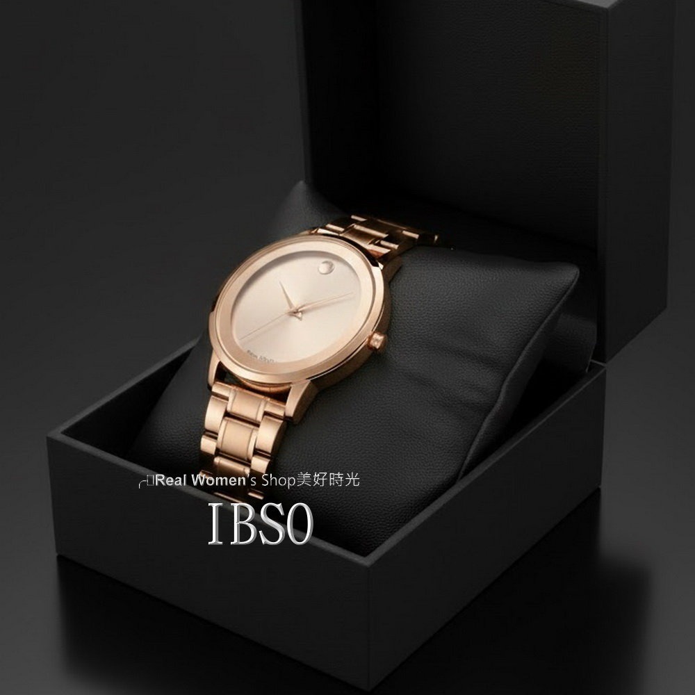IBSO都會極簡風 玫瑰金/黑 雙色可選 不銹鋼帶 男女通用 中性錶 男錶 女錶 情侶對錶 送禮自用 時尚百搭-細節圖9