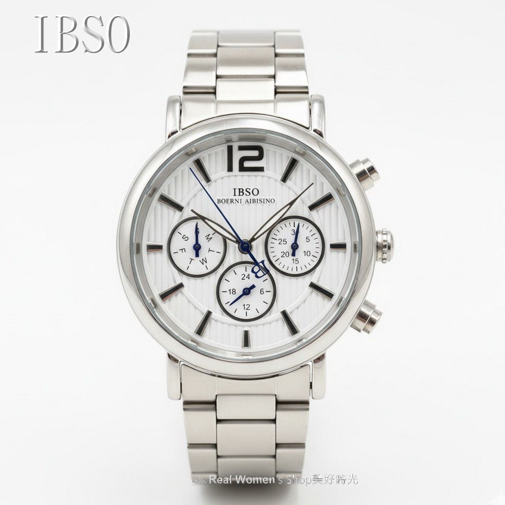 IBSO 愛彼斯諾 三眼日期.星期.24HR 多功能商務休閒型男錶 時尚百搭 送禮自用首選-細節圖2