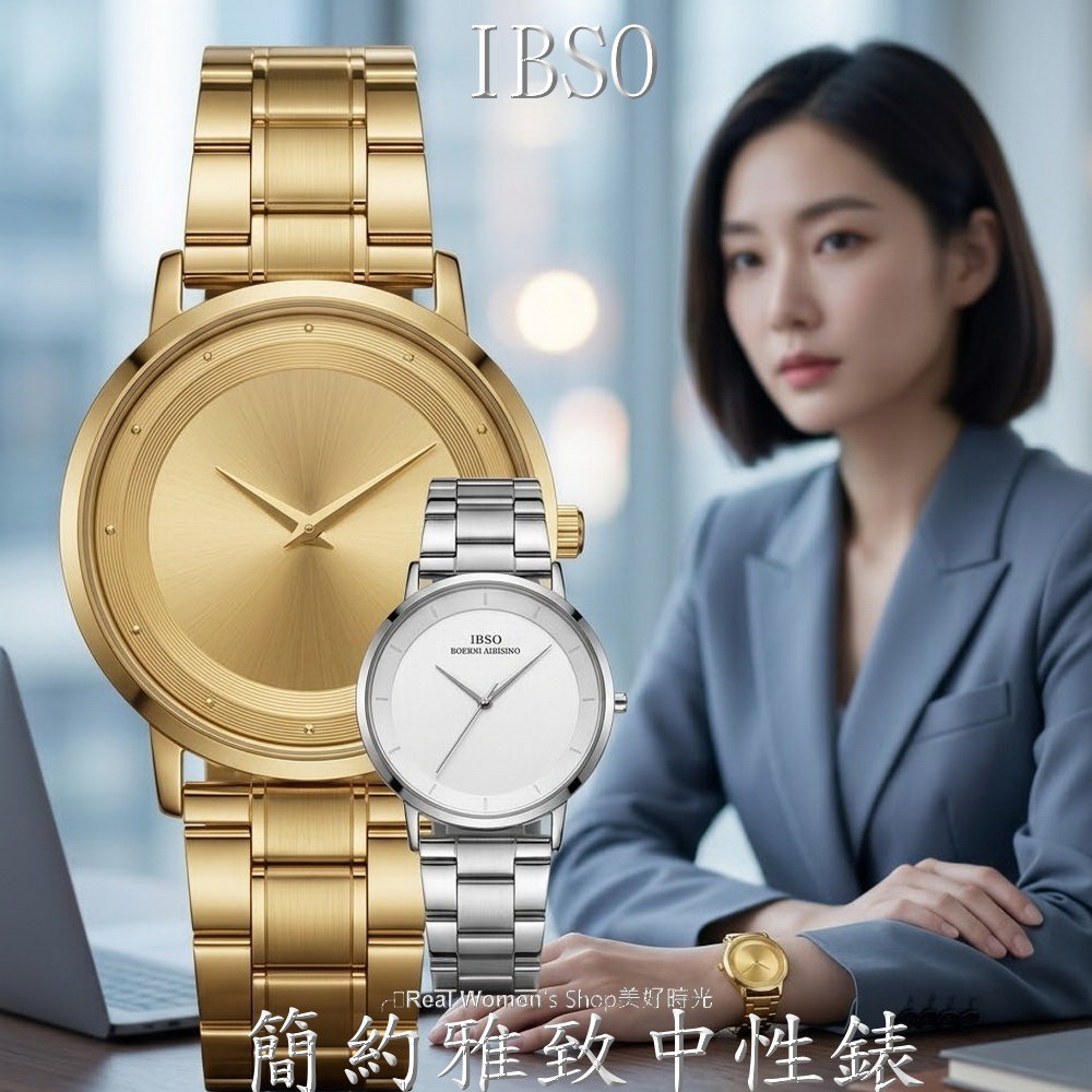 IBSO 簡約雅致中性錶 商務休閒時尚百搭 金/白 雙色可選 不銹鋼帶 男女通用  男錶 女錶 情侶對錶 送禮自用首選-細節圖7
