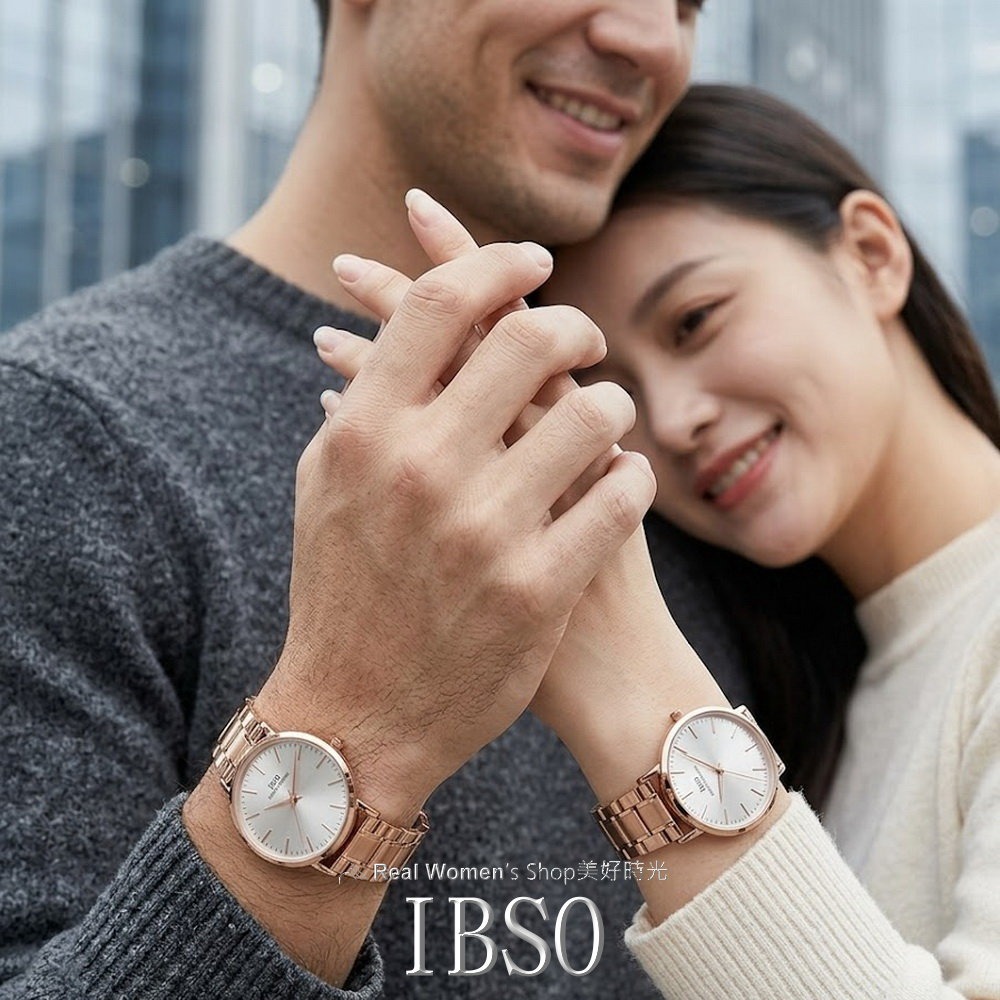 IBSO 經典簡約復古錶 玫瑰金 中性款 商務/休閒 時尚百搭  不銹鋼帶 男女通用 男錶 女錶 情侶對錶 送禮自用首選-細節圖2
