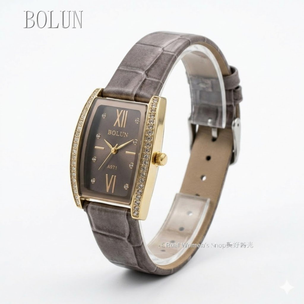 BOLUN 大酒桶錶面 晶鑽淑媛女錶 多色可選 時尚百搭 耐看高雅 氣質女神必備-細節圖11