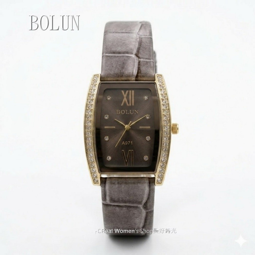 BOLUN 大酒桶錶面 晶鑽淑媛女錶 多色可選 時尚百搭 耐看高雅 氣質女神必備-規格圖11