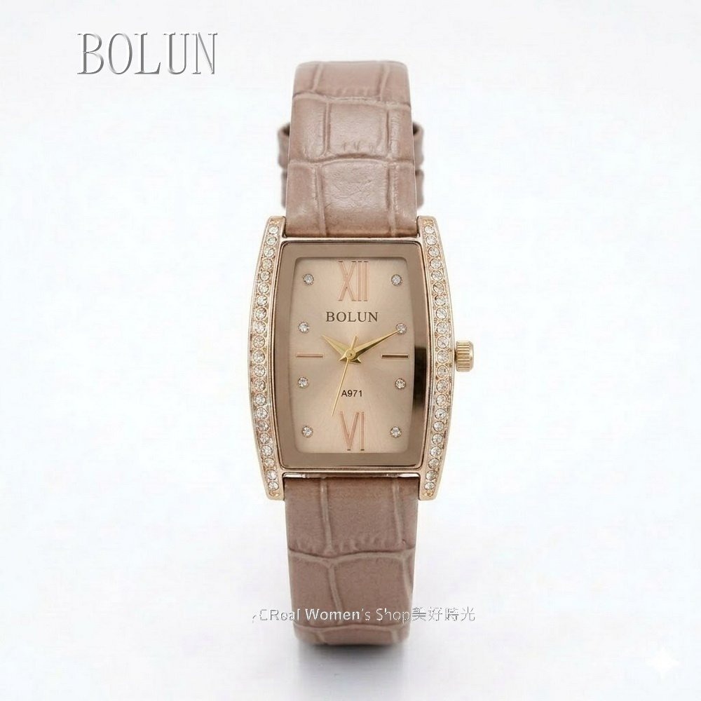 BOLUN 大酒桶錶面 晶鑽淑媛女錶 多色可選 時尚百搭 耐看高雅 氣質女神必備-規格圖11