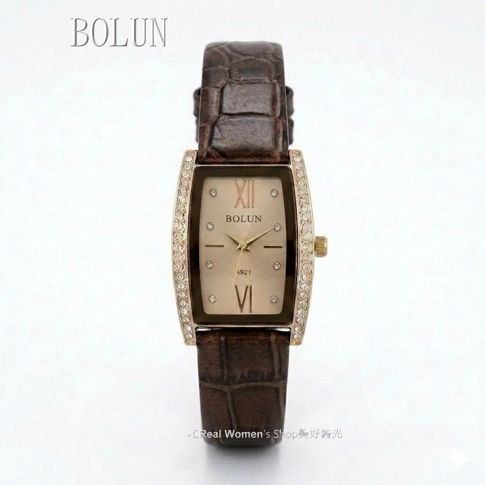 BOLUN 大酒桶錶面 晶鑽淑媛女錶 多色可選 時尚百搭 耐看高雅 氣質女神必備-規格圖11