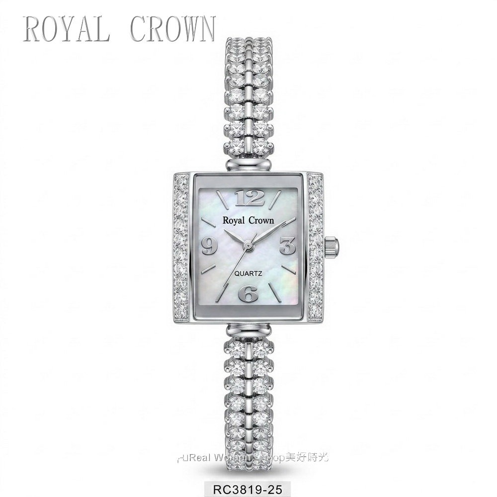 ROYAL CROWN 珍珠母貝面盤 晶鑽氣質女錶 閃耀時刻 優雅相伴 時尚百搭 送禮自用都超仙-規格圖10