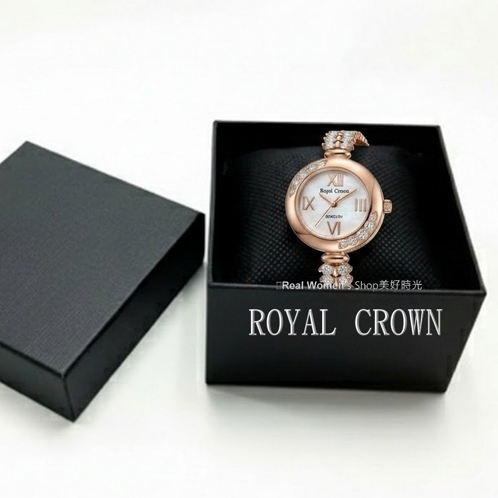 ROYAL CROWN 名媛風 珍珠母貝面盤  晶鑽女錶 閃耀時刻 優雅相伴 時尚百搭 送禮自用都超仙-細節圖9
