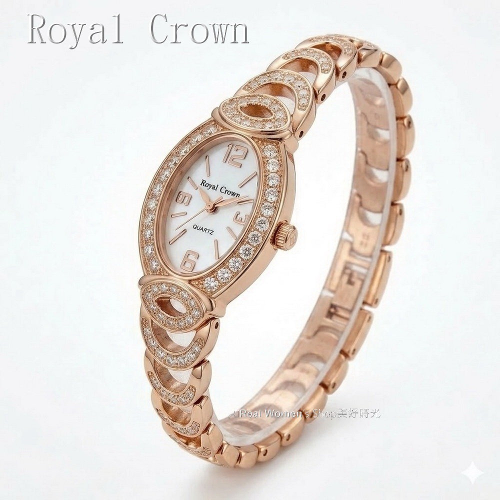 Royal Crown 閃耀時刻 珍珠母貝面盤  晶鑽名媛女錶  時尚百搭 送禮自用都超仙-細節圖7