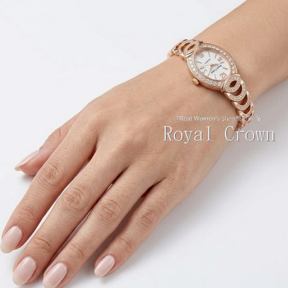 Royal Crown 閃耀時刻 珍珠母貝面盤  晶鑽名媛女錶  時尚百搭 送禮自用都超仙-細節圖8