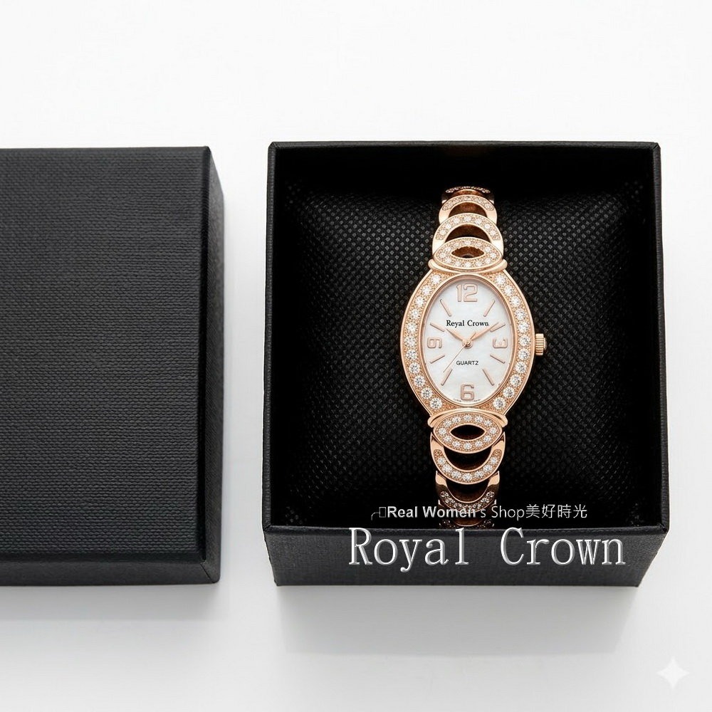 Royal Crown 閃耀時刻 珍珠母貝面盤  晶鑽名媛女錶  時尚百搭 送禮自用都超仙-細節圖9