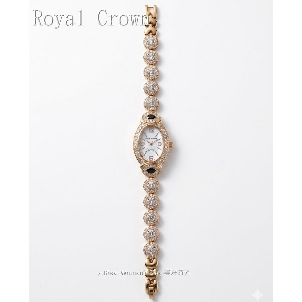 Royal Crown 閃耀時刻 珍珠母貝面盤  晶鑽珠寶錶  名媛女錶  時尚百搭 送禮自用都超仙-細節圖7