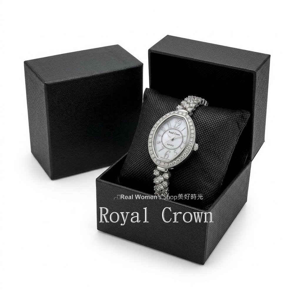 義大利 Royal Crown 閃耀時刻 珍珠母貝面盤 爪鑲晶鑽   淑媛女錶  時尚百搭 送禮自用都超美-細節圖10