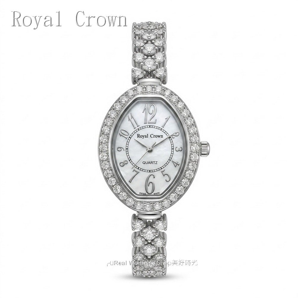 義大利 Royal Crown 閃耀時刻 珍珠母貝面盤 爪鑲晶鑽   淑媛女錶  時尚百搭 送禮自用都超美-規格圖11